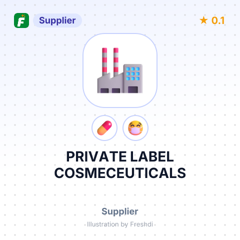 PRIVATE LABEL COSMECEUTICALS – summary card, no photo uploaded yet