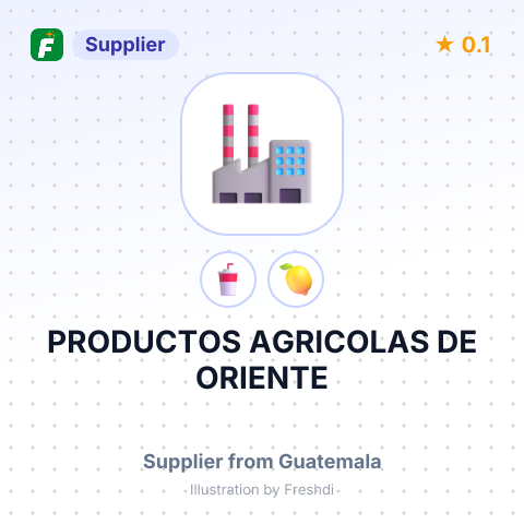 PRODUCTOS AGRICOLAS DE ORIENTE – summary card, no photo uploaded yet