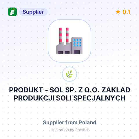 PRODUKT - SOL SP. Z O.O. ZAKLAD PRODUKCJI SOLI SPECJALNYCH – summary card, no photo uploaded yet