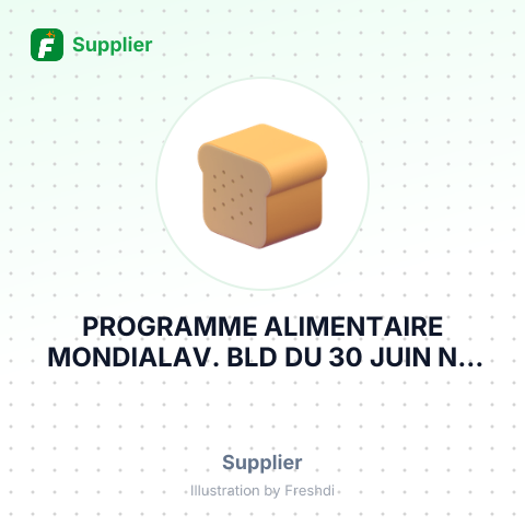 PROGRAMME ALIMENTAIRE MONDIALAV. BLD DU 30 JUIN NO C/GOMBECIS/GOMBEPAM – summary card, no photo uploaded yet