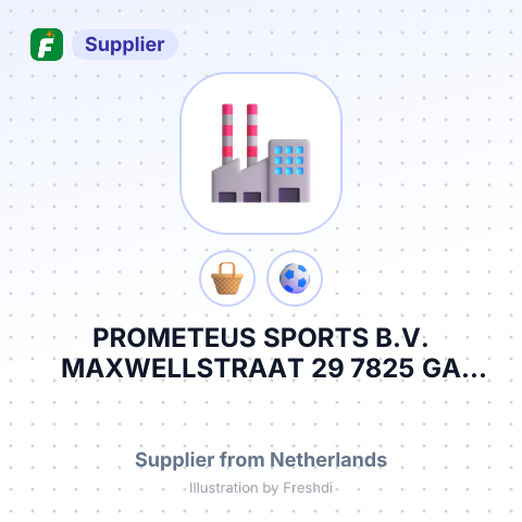 PROMETEUS SPORTS B.V. MAXWELLSTRAAT 29 7825 GA EMMEN NETHERLANDS – summary card, no photo uploaded yet