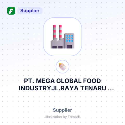 PT. MEGA GLOBAL FOOD INDUSTRYJL.RAYA TENARU 18,CANGKIRDRIYOREJO-GRESIK-INDONESIA – summary card, no photo uploaded yet
