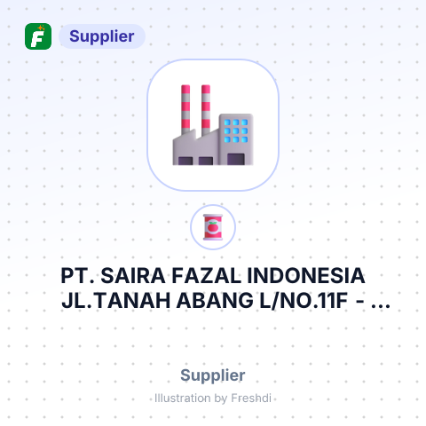 PT. SAIRA FAZAL INDONESIA JL.TANAH ABANG L/NO.11F – summary card, no photo uploaded yet