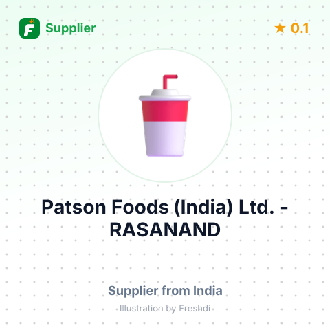Patson Foods (India) Ltd. - RASANAND – summary card, no photo uploaded yet