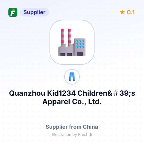 Quanzhou Kid1234 Children&＃39;s Apparel Co., Ltd. – summary card, no photo uploaded yet