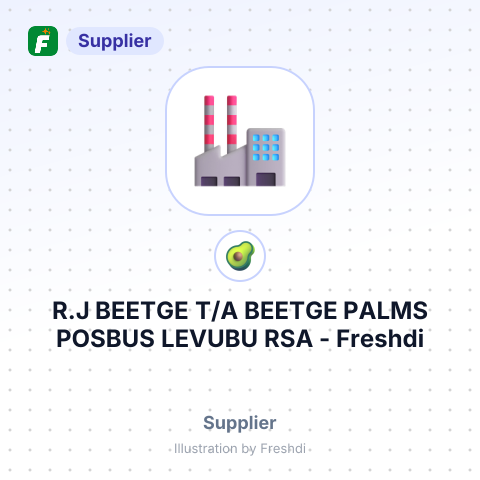 R.J BEETGE T/A BEETGE PALMS POSBUS LEVUBU RSA – summary card, no photo uploaded yet