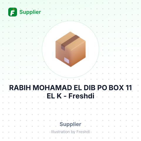 RABIH MOHAMAD EL DIB PO BOX 11 EL K – summary card, no photo uploaded yet