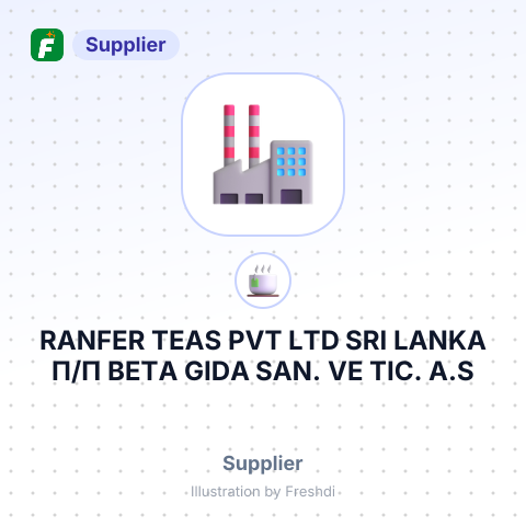 RANFER TEAS PVT LTD SRI LANKA П/П BETA GIDA SAN. VE TIC. A.S – summary card, no photo uploaded yet