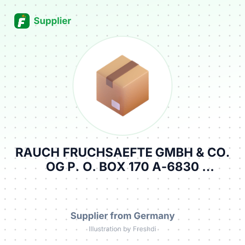 RAUCH FRUCHSAEFTE GMBH & CO. OG P. O. BOX 170 A-6830 RANKWEIL AUSTRIA – summary card, no photo uploaded yet
