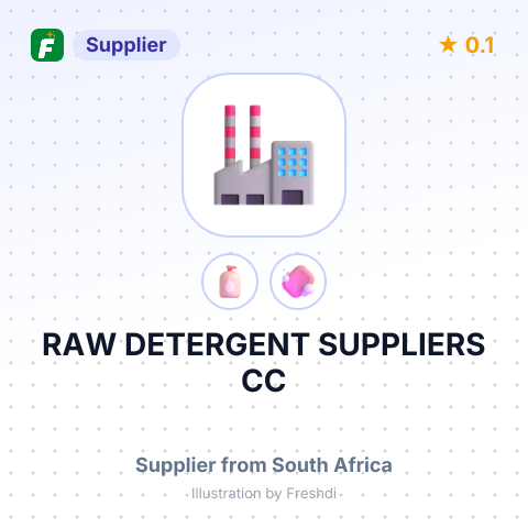 RAW DETERGENT SUPPLIERS CC – summary card, no photo uploaded yet