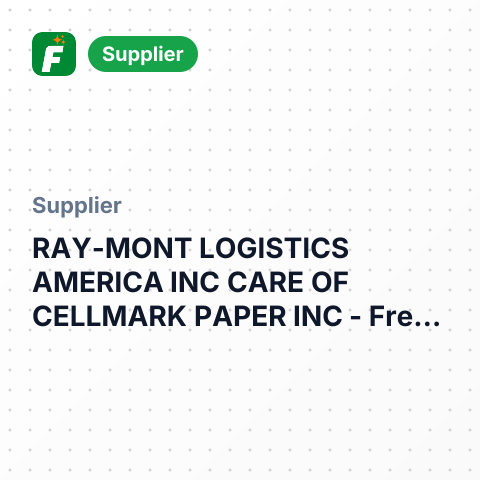 RAY-MONT LOGISTICS AMERICA INC CARE OF CELLMARK PAPER INC – summary card, no photo uploaded yet