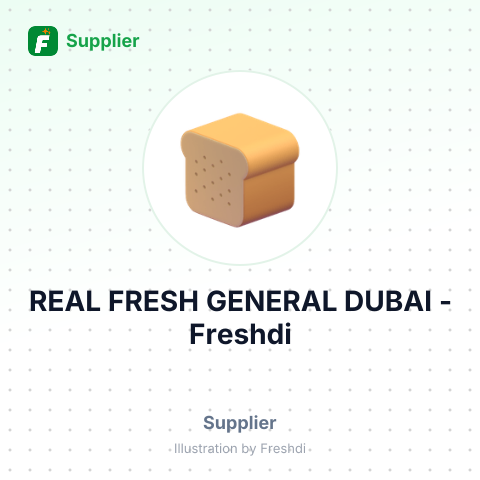 REAL FRESH GENERAL DUBAI – summary card, no photo uploaded yet