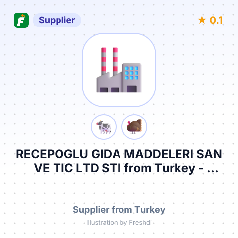 RECEPOGLU GIDA MADDELERI SAN VE TIC LTD STI – summary card, no photo uploaded yet