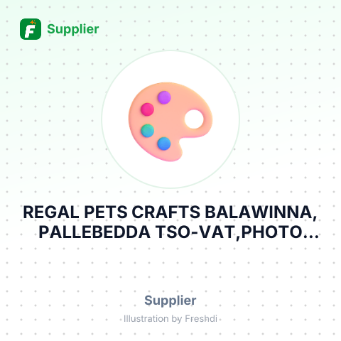 REGAL PETS CRAFTS BALAWINNA, PALLEBEDDA TSO-VAT,PHOTO UPLOAD – summary card, no photo uploaded yet