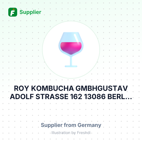 ROY KOMBUCHA GMBHGUSTAV ADOLF STRASSE 162 13086 BERLIN GERMANY – summary card, no photo uploaded yet