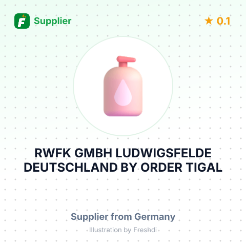 RWFK GMBH, LUDWIGSFELDE, DEUTSCHLAND BY ORDER TIGAL COMMERCE UG" – summary card, no photo uploaded yet