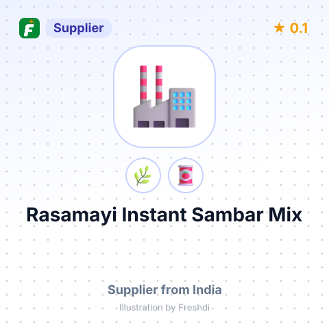 Rasamayi Instant Sambar Mix – summary card, no photo uploaded yet