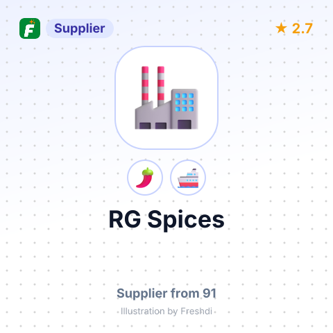 RG Spices – summary card, no photo uploaded yet