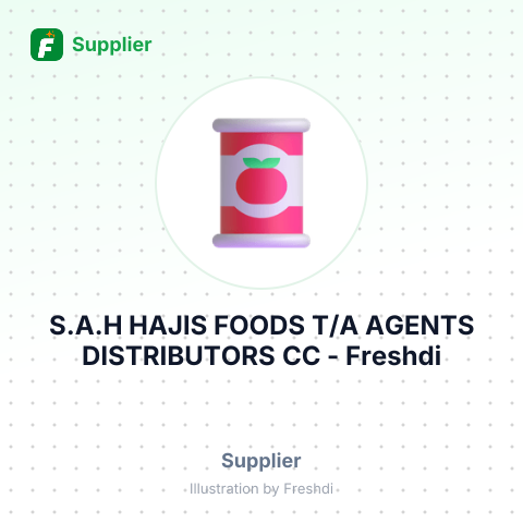 S.A.H HAJIS FOODS T/A AGENTS DISTRIBUTORS CC – summary card, no photo uploaded yet