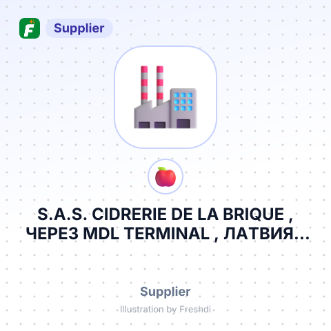 S.A.S. CIDRERIE DE LA BRIQUE , ЧЕРЕЗ MDL TERMINAL , ЛАТВИЯ – summary card, no photo uploaded yet