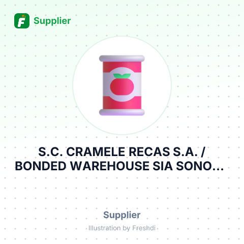 S.C. CRAMELE RECAS S.A. /BONDED WAREHOUSE SIA SONORA RW , RIGA, LATVIA/ – summary card, no photo uploaded yet