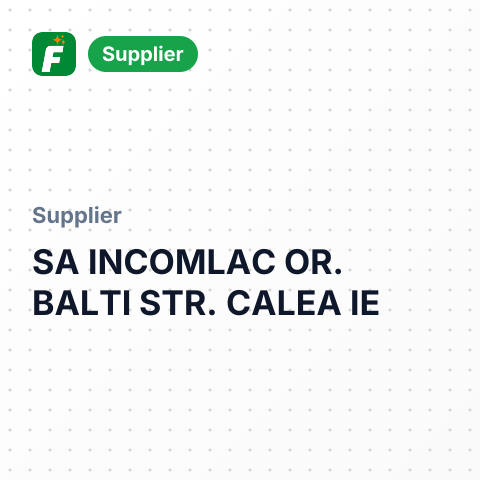 SA INCOMLAC OR. BALTI STR. CALEA IE – summary card, no photo uploaded yet