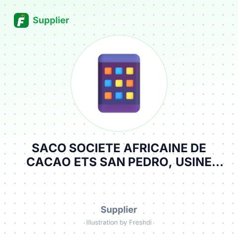 SACO SOCIETE AFRICAINE DE CACAO ETS SAN PEDRO, USINE SOTREF EXTENSION ROUTE D ABIDJAN – summary card, no photo uploaded yet