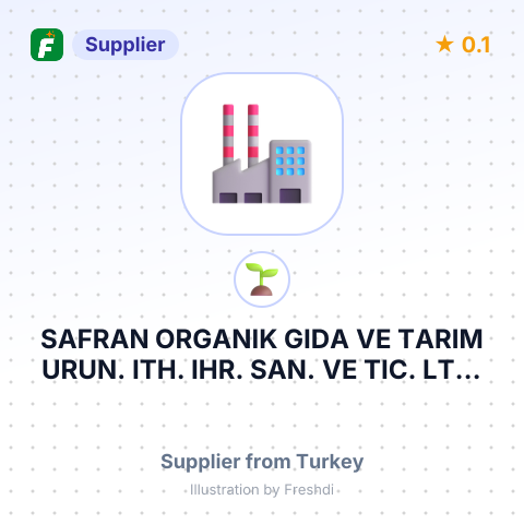 SAFRAN ORGANIK GIDA VE TARIM URUN. ITH. IHR. SAN. VE TIC. LTD. STI. – summary card, no photo uploaded yet