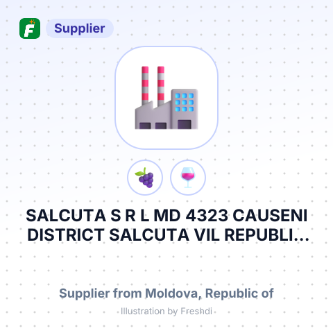 SALCUTA S R L MD 4323 CAUSENI DISTRICT SALCUTA VIL REPUBLIC OF MOLDOVA – summary card, no photo uploaded yet