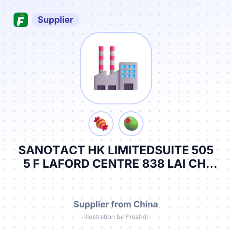 SANOTACT HK LIMITEDSUITE 505 5 F LAFORD CENTRE 838 LAI CHI KOK ROAD CHEUNG SHA WAN K – summary card, no photo uploaded yet