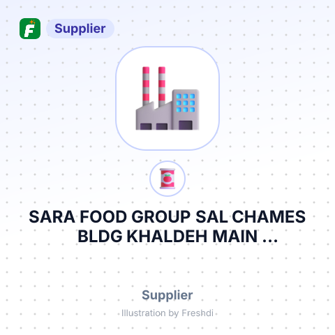 SARA FOOD GROUP SAL CHAMES BLDG KHALDEH MAIN ROADKHALDE, LEBANONPHONE NO – summary card, no photo uploaded yet