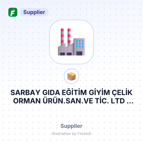 SARBAY GIDA EĞİTİM GİYİM ÇELİK ORMAN ÜRÜN.SAN.VE TİC. LTD – summary card, no photo uploaded yet