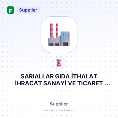 SARIALLAR GIDA İTHALAT İHRACAT SANAYİ VE TİCARET LİMİTED ŞİRKETİ – summary card, no photo uploaded yet