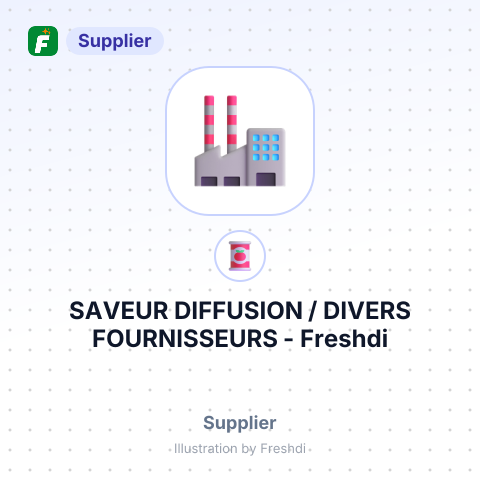 SAVEUR DIFFUSION / DIVERS FOURNISSEURS – summary card, no photo uploaded yet