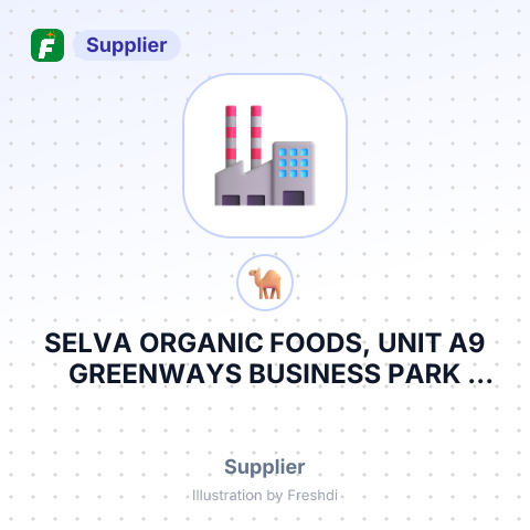 SELVA ORGANIC FOODS, UNIT A9 GREENWAYS BUSINESS PARK GREAT, UK. – summary card, no photo uploaded yet