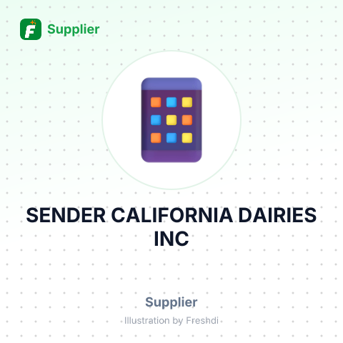 SENDER CALIFORNIA DAIRIES INC – summary card, no photo uploaded yet