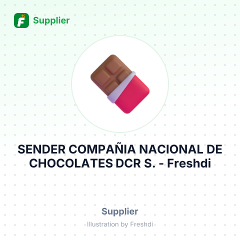 SENDER COMPAÑIA NACIONAL DE CHOCOLATES DCR S. – summary card, no photo uploaded yet