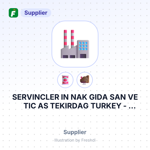 SERVINCLER IN NAK GIDA SAN VE TIC AS TEKIRDAG TURKEY – summary card, no photo uploaded yet