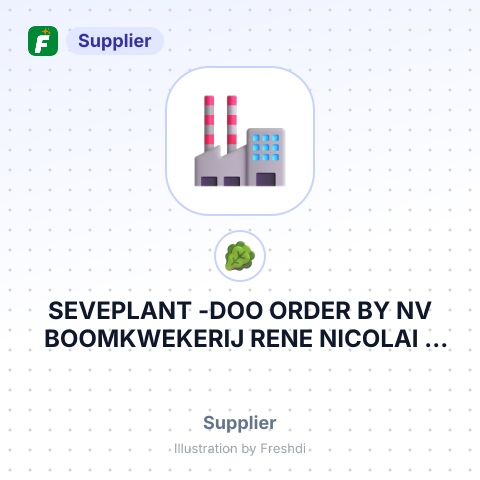 SEVEPLANT -DOO ORDER BY NV BOOMKWEKERIJ RENE NICOLAI – summary card, no photo uploaded yet
