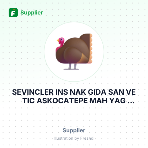 SEVINCLER INS NAK GIDA SAN VE TIC ASKOCATEPE MAH YAG ISKELESI CADMEGACENTER C33 BLOK KAT 9 B.PASAISTANBUL TURKEY – summary card, no photo uploaded yet