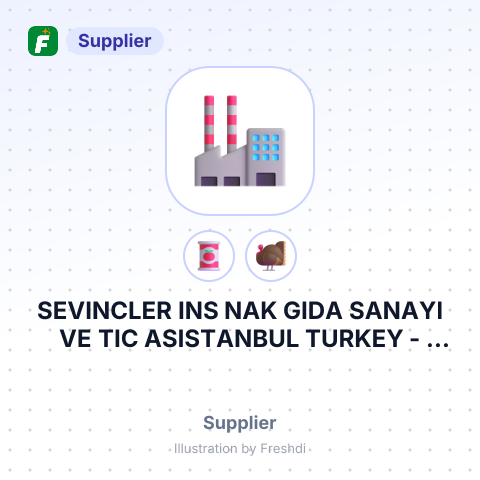 SEVINCLER INS NAK GIDA SANAYI VE TIC ASISTANBUL TURKEY – summary card, no photo uploaded yet