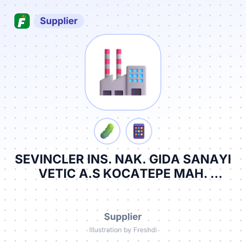 SEVINCLER INS. NAK. GIDA SANAYI VETIC A.S KOCATEPE MAH. CENTER YAGISKELESI CAD.C/ – summary card, no photo uploaded yet