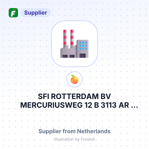 SFI ROTTERDAM BV MERCURIUSWEG 12 B 3113 AR SCHIEDAM THE NETHERLANDS – summary card, no photo uploaded yet