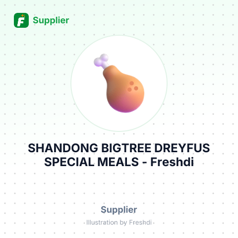 SHANDONG BIGTREE DREYFUS SPECIAL MEALS – summary card, no photo uploaded yet