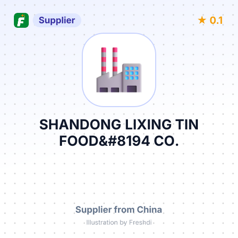 SHANDONG LIXING TIN FOOD ,CO. – summary card, no photo uploaded yet