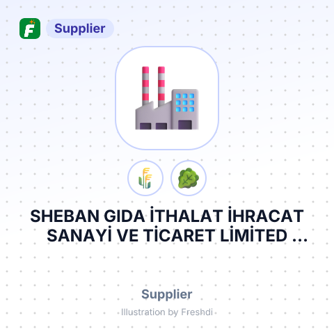 SHEBAN GIDA İTHALAT İHRACAT SANAYİ VE TİCARET LİMİTED ŞİRKETİ – summary card, no photo uploaded yet