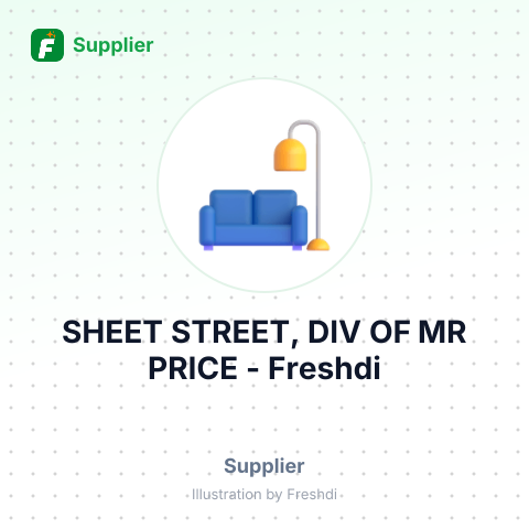 SHEET STREET, DIV OF MR PRICE – summary card, no photo uploaded yet