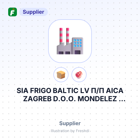 SIA FRIGO BALTIC LV П/П AICA ZAGREB D.O.O. MONDELEZ EUROPE GMBH – summary card, no photo uploaded yet