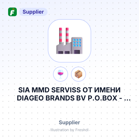 SIA MMD SERVISS ОТ ИМЕНИ DIAGEO BRANDS BV P.O.BOX – summary card, no photo uploaded yet