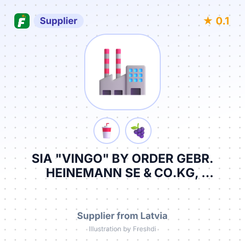 SIA "VINGO" BY ORDER GEBR. HEINEMANN SE & CO.KG, KOREASTRASSE 3,20457 HAMBURG, GERMANY – summary card, no photo uploaded yet
